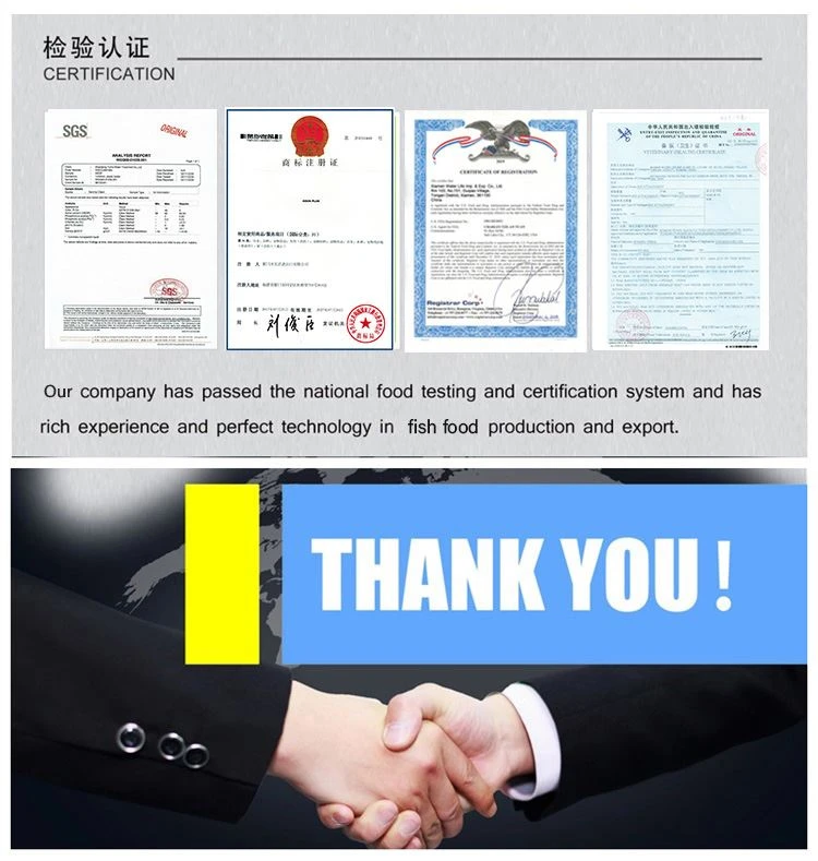 Inspection certificate for bird food